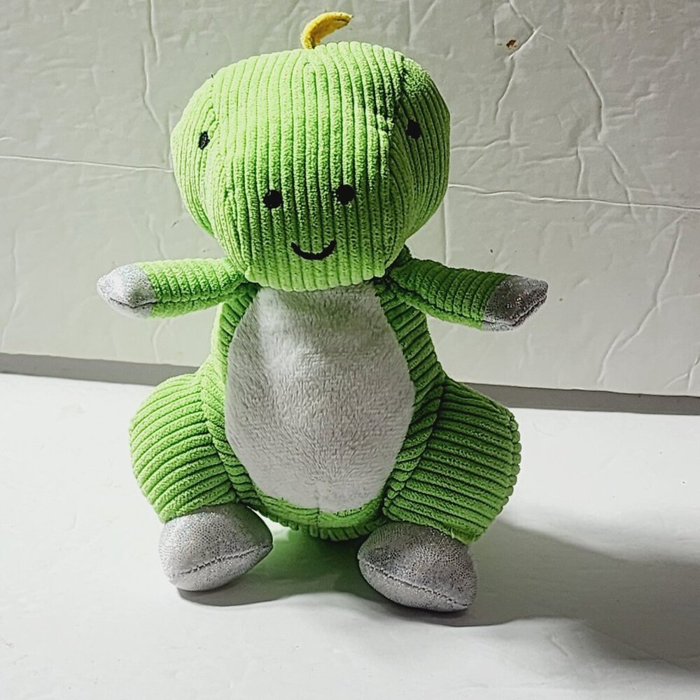 Make Believe Ideas Green Dinosaur Silver Sparkle Plush 2021 7" Ribbed Corduroy